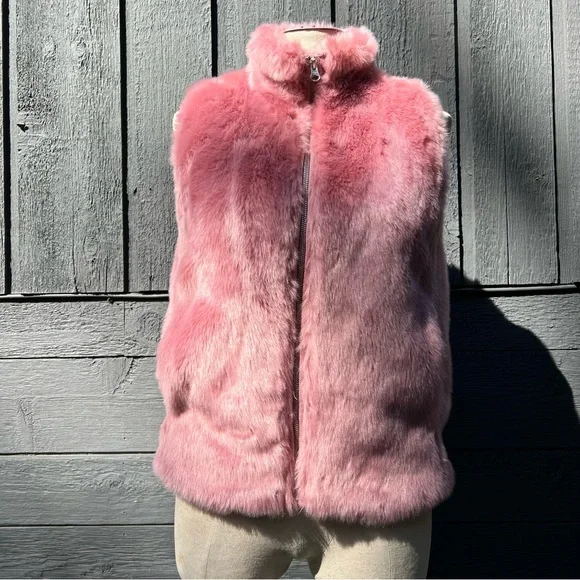 J.Crew Faux Fur Vest, Dusty Rose, NWOT - Picture 7 of 15